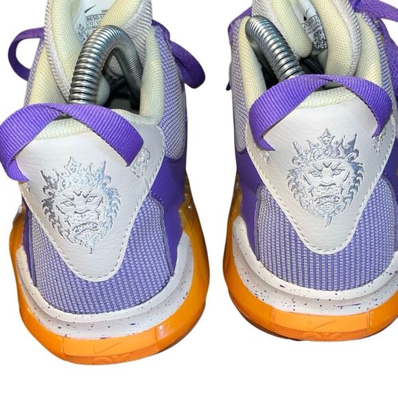 LN Nike LeBron Witness 7 GS Action Grape/Orange Shoes DQ8650-101 Youth Size 5.5 - Picture 5 of 6